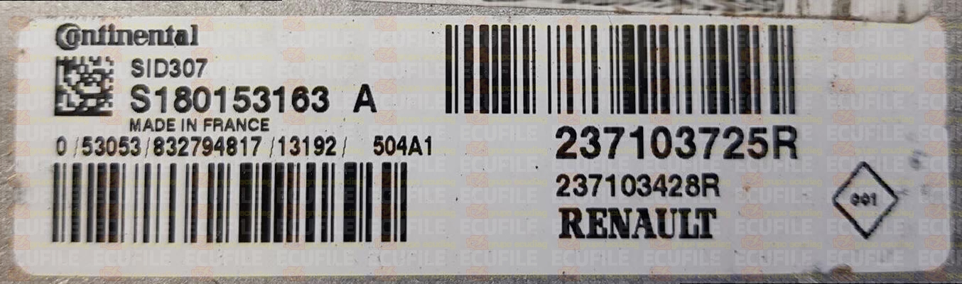 CONTINENTAL SID307 S180153163A RENAULT DACIA 237103428R 237103725R 