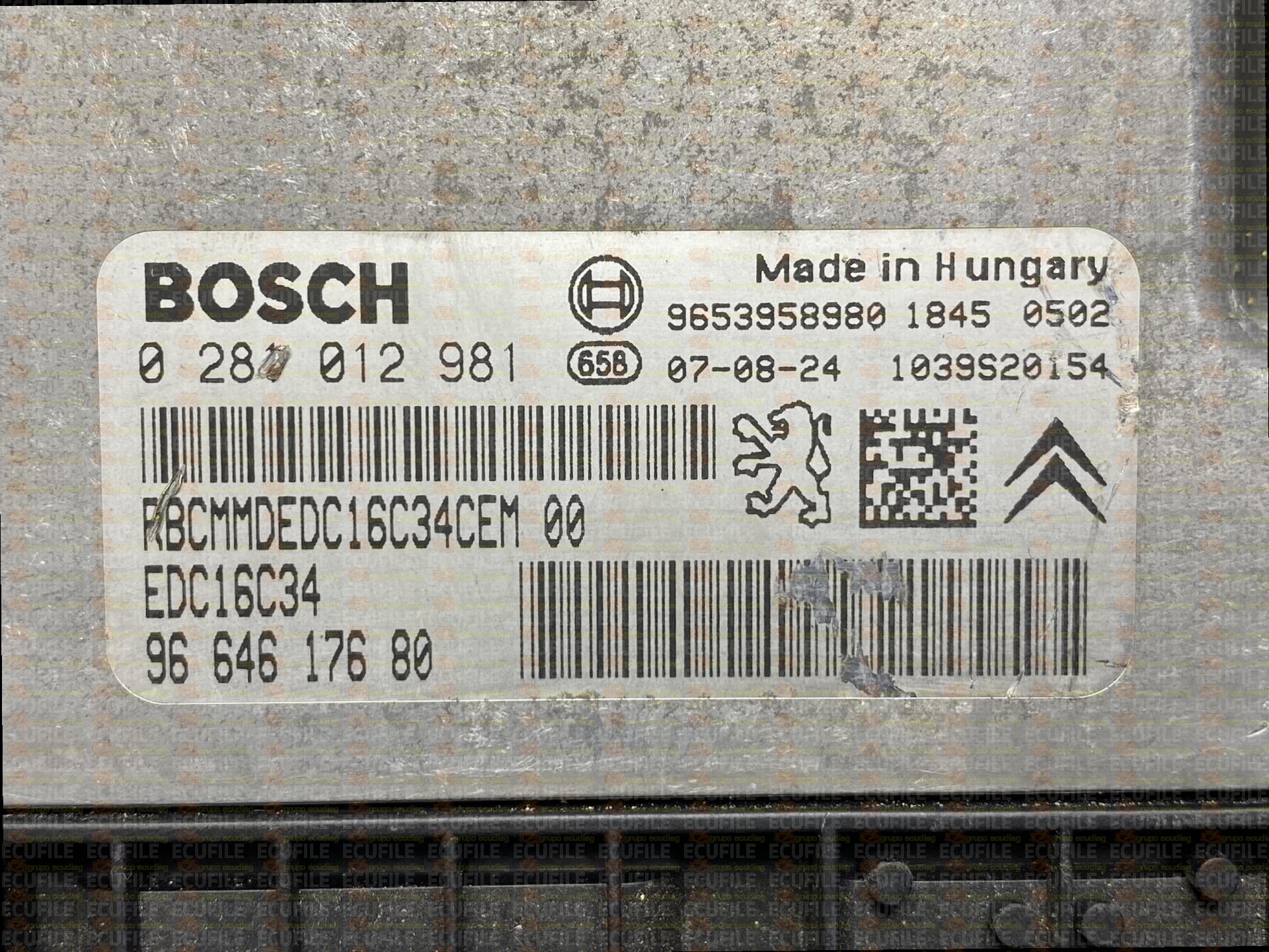 BOSCH EDC16C34-4.11 0281012981 CITROEN C4 PICASSO I 1.6 HDI 110HP 9664617680 1037389516 - 9665369980