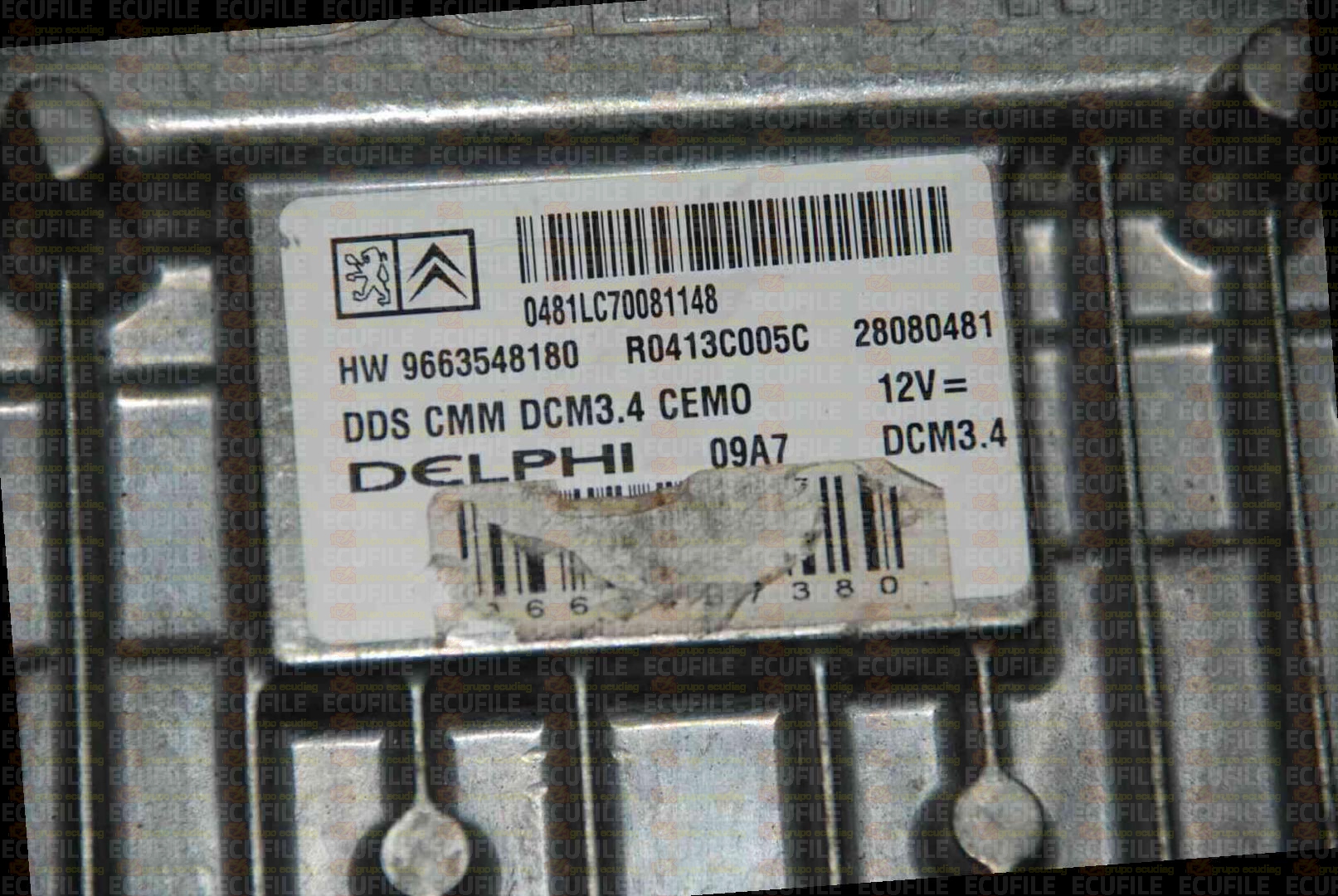 DELPHI DCM3.4 R0413C005C 28080481 CITROEN C4 PEUGEOT 307 2.0 HDI HW 9663548180 SW 9663018880 EEPROM 95320