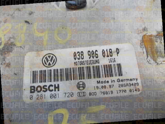 BOSCH EDC15V-5.29 0281001720 VOLKSWAGEN PASSAT 1.9 TDI 110HP 038906018P