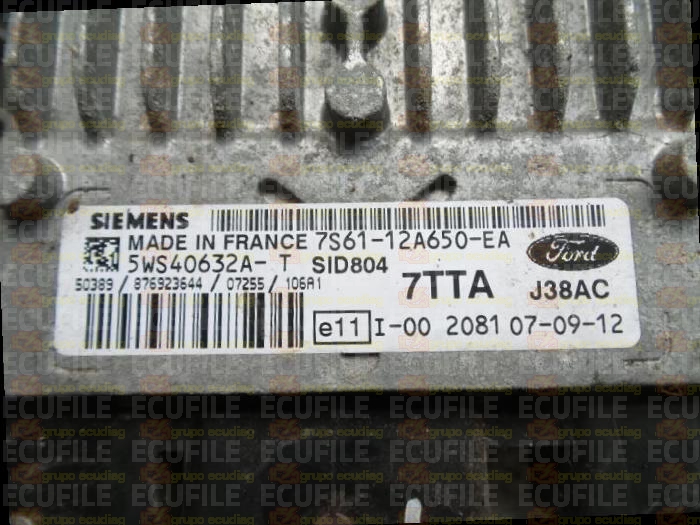 SIEMENS SID804 5WS40632A-T FORD FIESTA 1.4 TDCI 68HP 7S61-12A650-EA 7TTA FM10570000000