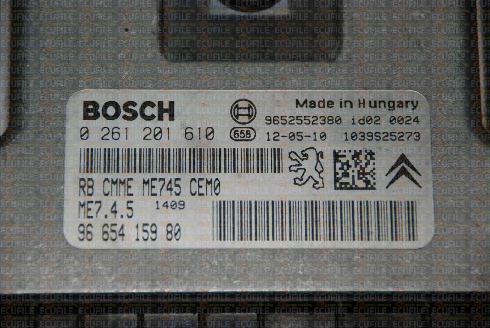 BOSCH ME7.4.5 0261201610 PEUGEOT 307 I 1.6i 109HP 9665415980 1037523965 - 9679072780