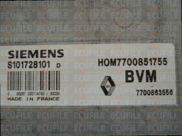 SIEMENS FENIX S101728101D RENAULT 7700863556 HOM7700851755 EEPROM MC68HC11