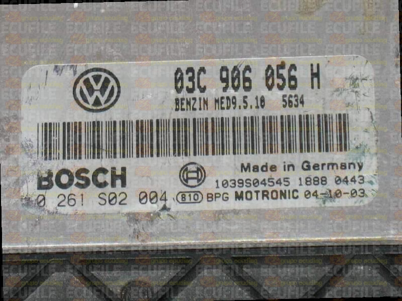 BOSCH MED9.5.10 0261S02004 VOLKSWAGEN GOLF V 1.4 FSI 90HP 03C906056H 1037369371-5634