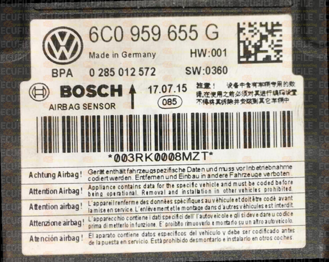 BOSCH 0285012575 SKODA RAPID 6C0959655G SW 0360