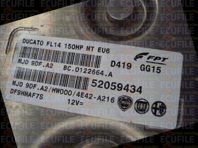 MAGNETI MARELLI MJD 9DF.A2 BC.0122664.A FIAT DUCATO III 2.3 JTD 150HP 52059434 HW000 EEPROM 95128