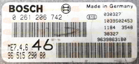 BOSCH ME7.4.6 0261206742 PSA 9651529080 EEPROM 95160