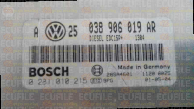 BOSCH EDC15P+22.3.2 0281010215 VOLKSWAGEN GOLF IV 1.9 TDI 115HP 038906019AR 1037354298