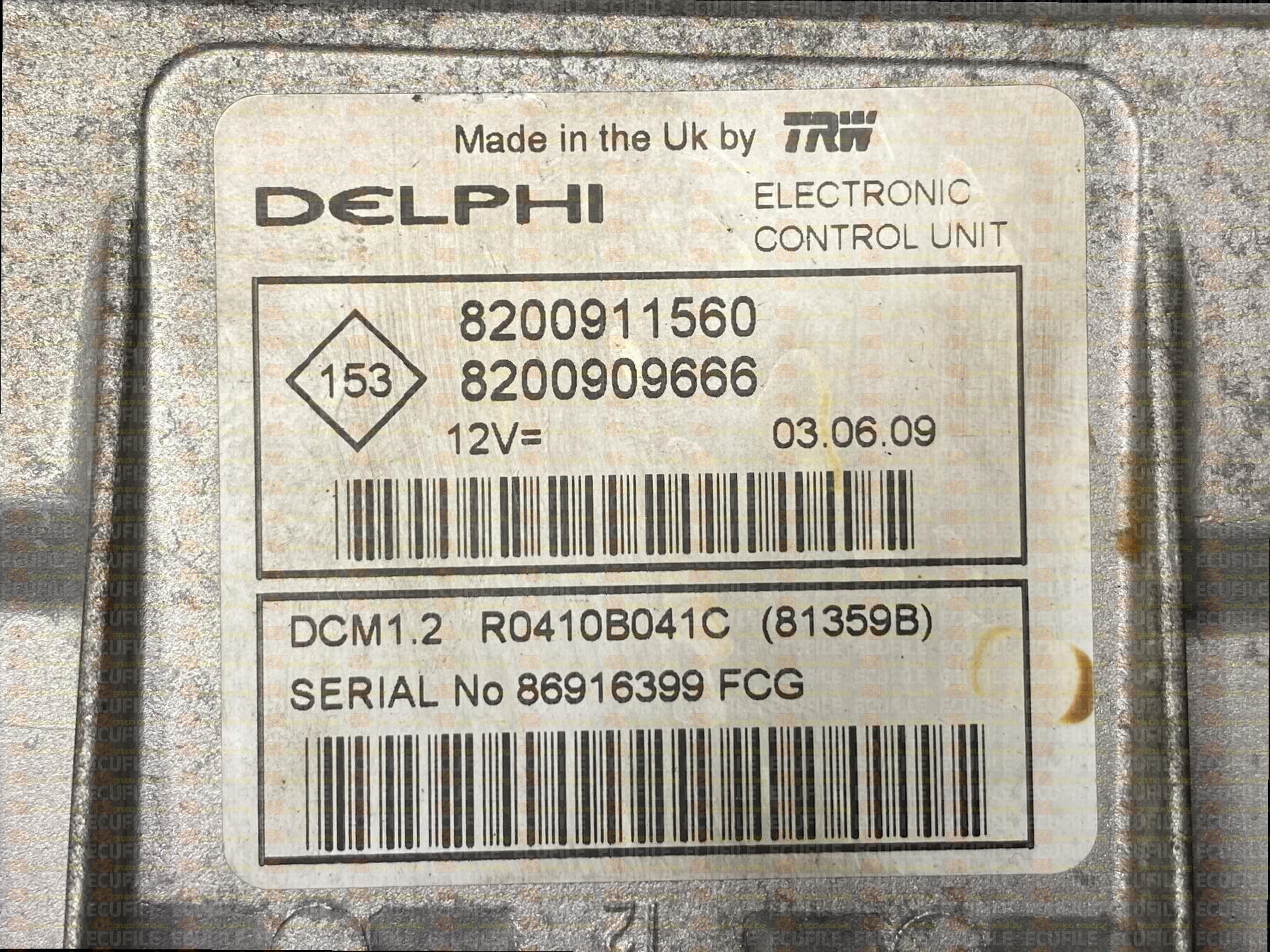 DELPHI TRW DCM1.2 R0410B041C 81359B RENAULT CLIO III 1.5 DCI 85HP 8200911560 8200909666 8201153300-4693