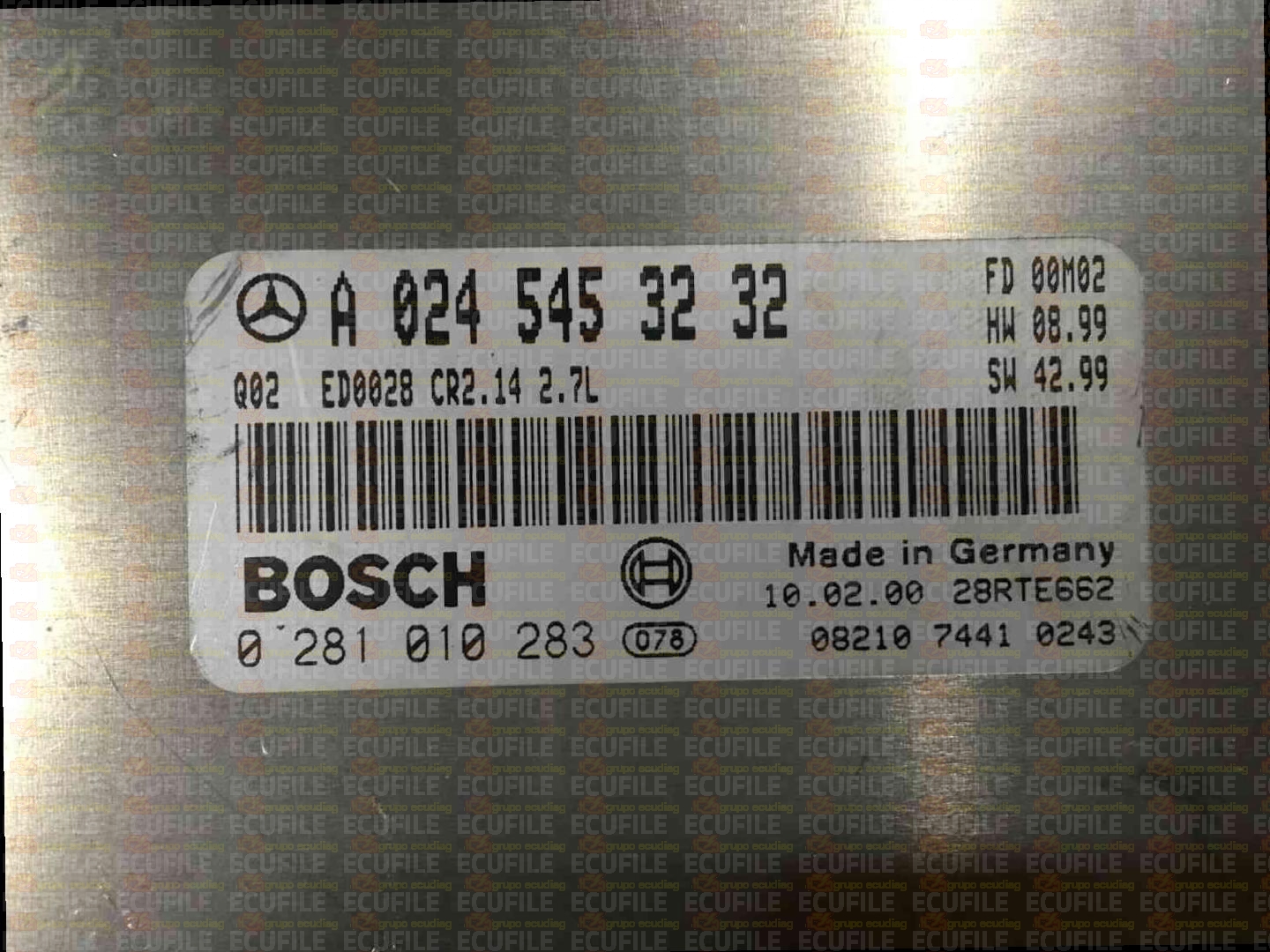 BOSCH EDC15C6-4.14 0281010283 MERCEDES W163 ML270 I 2.7 CDI 163HP A0245453232 1037351225