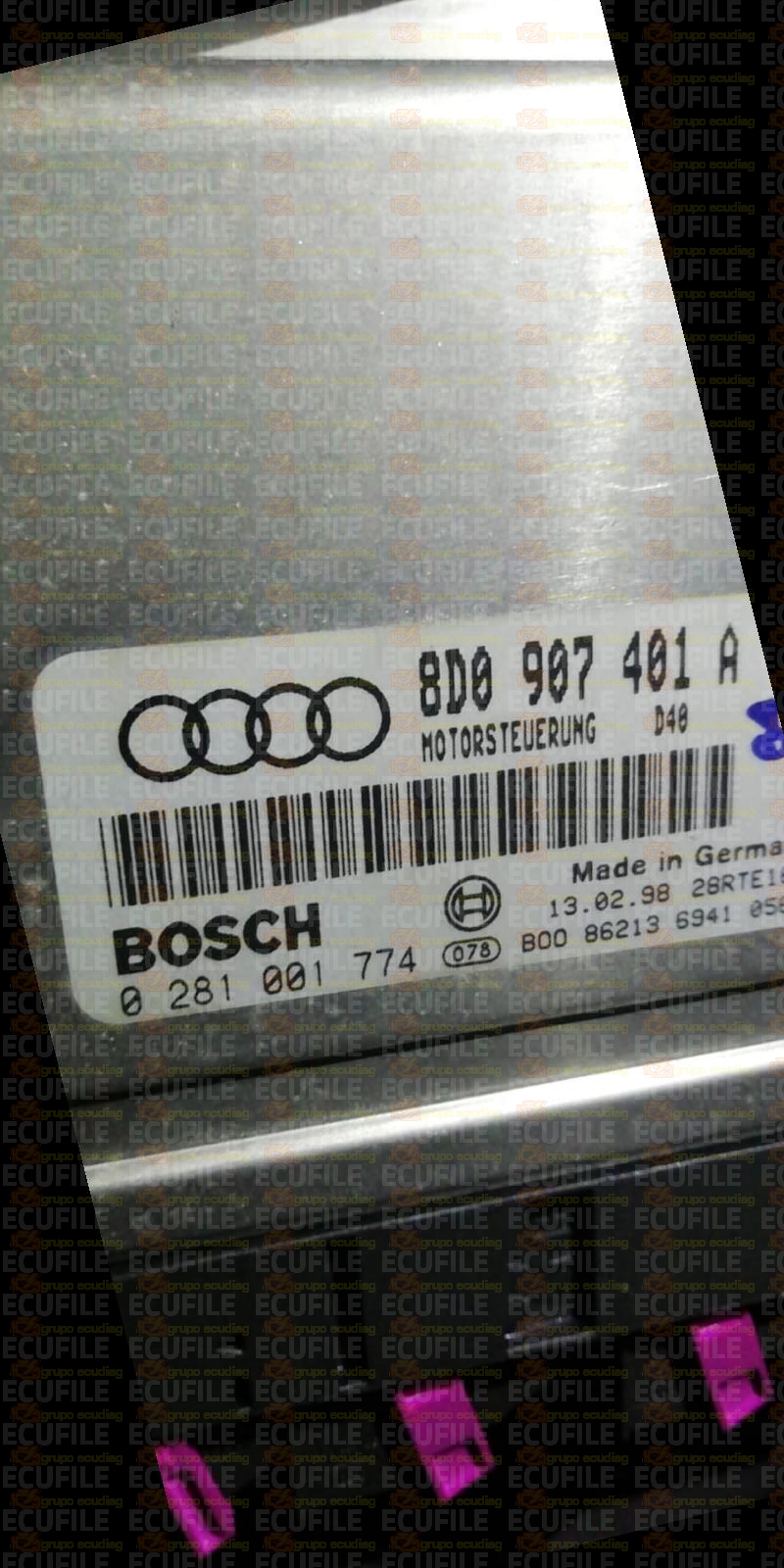 BOSCH EDC15M 0281001774 AUDI A4 2.5 TDI V6 150HP 8D0907401A