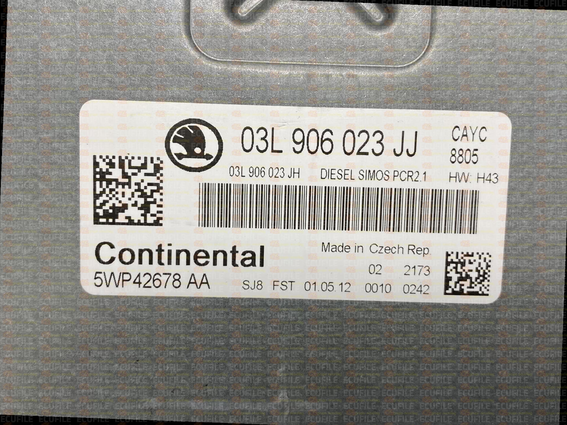 CONTINENTAL SIMOS PCR2.1 5WP42678AA SKODA SUPERB II 1.6 TDI 105HP 03L906023JH 03L906023JJ SM2F0L9500000-8805
