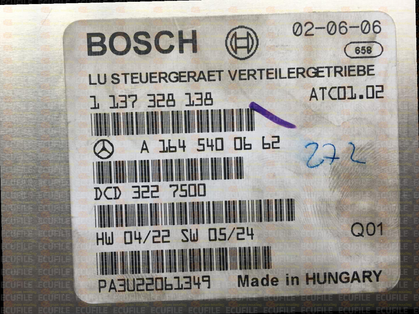 BOSCH TCU-LK 1137328138 MERCEDES W164 ML A1645400662