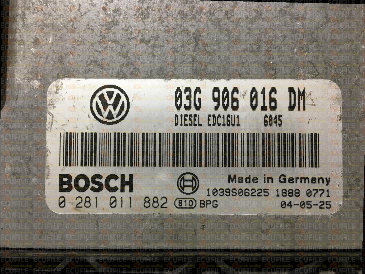 BOSCH EDC16U1-5.41 0281011882 VOLKSWAGEN CADDY 1.9 TDI 105HP 03G906016DM 1037371251