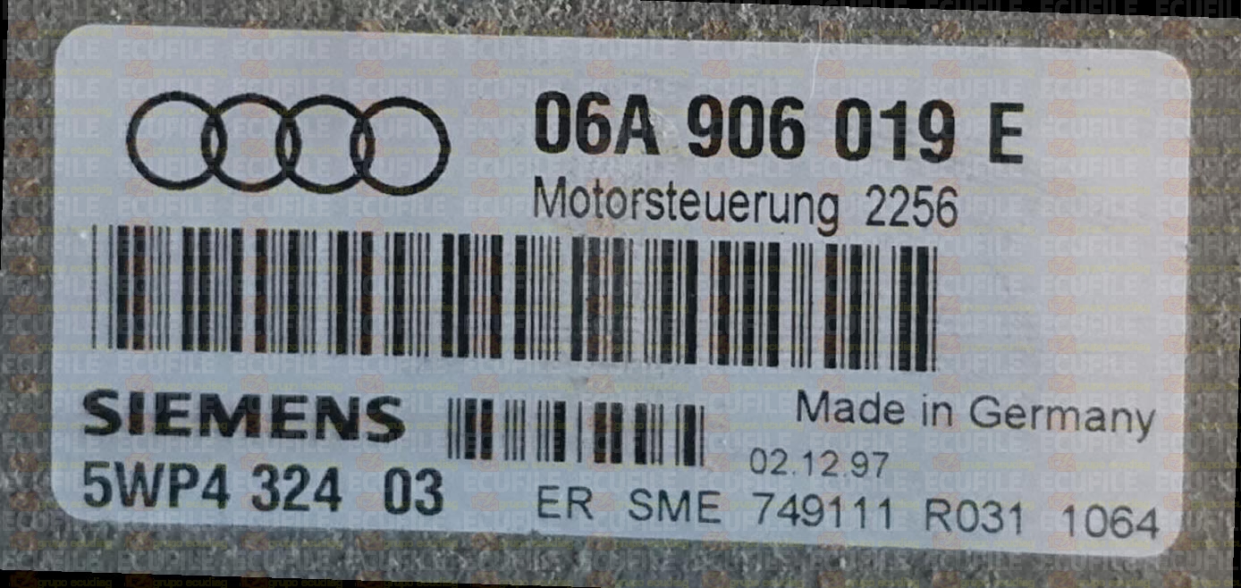SIEMENS SIMOS 5WP432403 AUDI A3 I 1.6i 100HP 06A906019E 2256