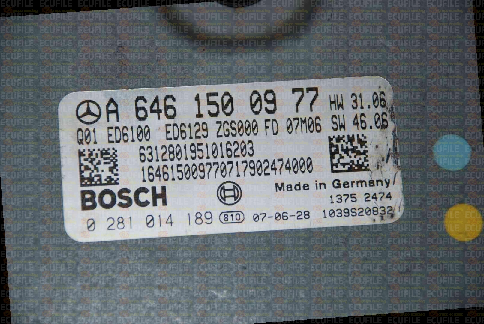 BOSCH EDC16CP31-8.21 0281014189 MERCEDES W639 VITO II VIANO I 115 2.2 CDI 150HP A6461500977 1037386790