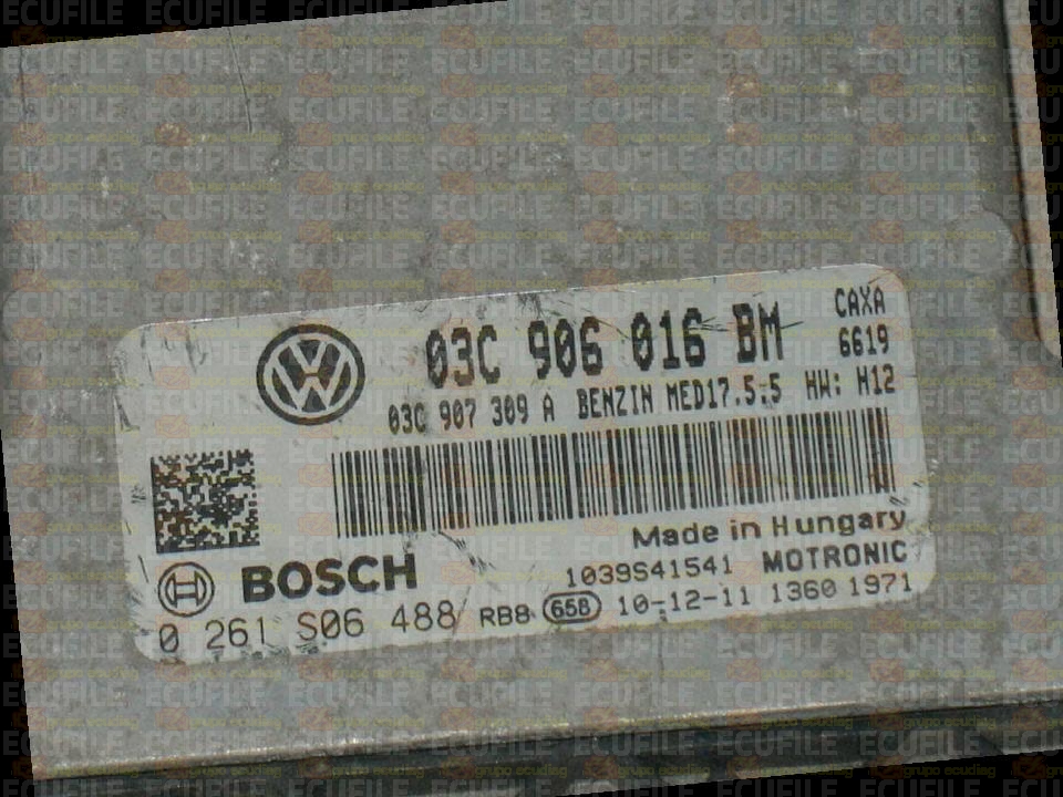 BOSCH MED17.5.5 0261S06488 VOLKSWAGEN GOLF VI 1.4 TSI 122HP 03C907309A 03C906016BM 9970 - 1037528891