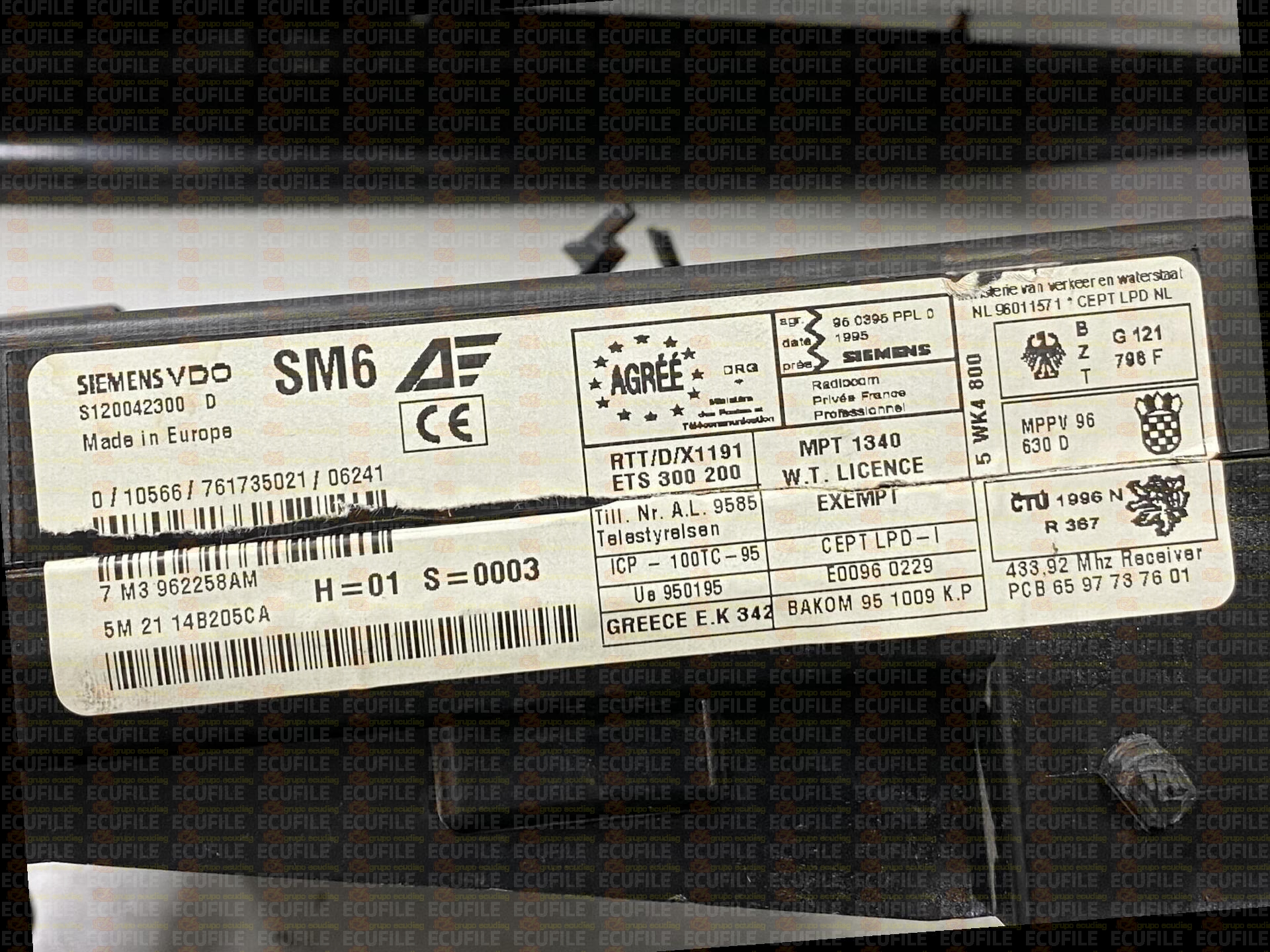 SIEMENS VDO SM6 S120042300D VOLKSWAGEN SHARAN 7M3962258AM FORD 5M2114B205CA S0003