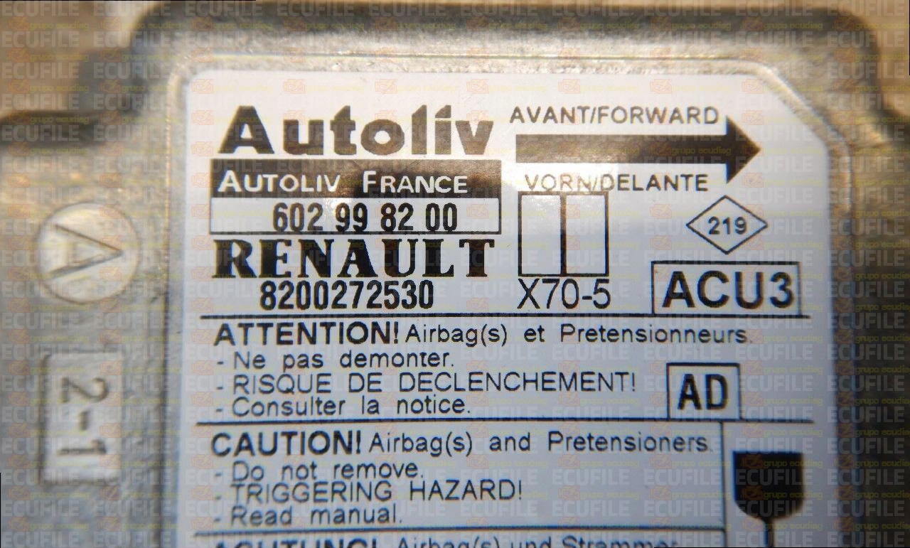AUTOLIV ACU3 X70-5 602998200 RENAULT MASTER II 8200272530 AD
