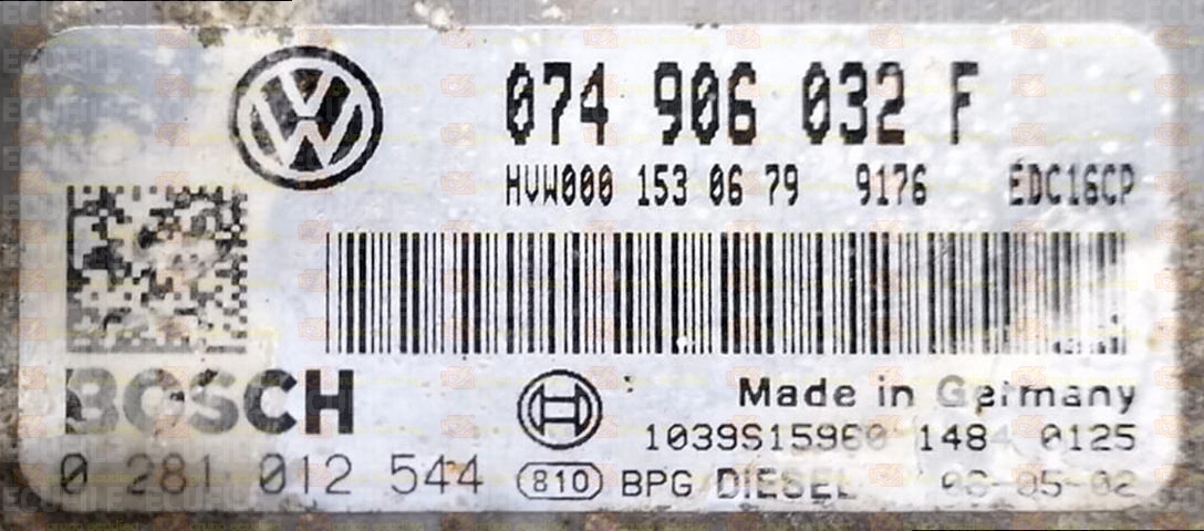 BOSCH EDC16CP34-4.4 0281012544 VOLKSWAGEN CRAFTER I 2.5 TDI 136HP 074906032 074997032F 1037503924 - 5190
