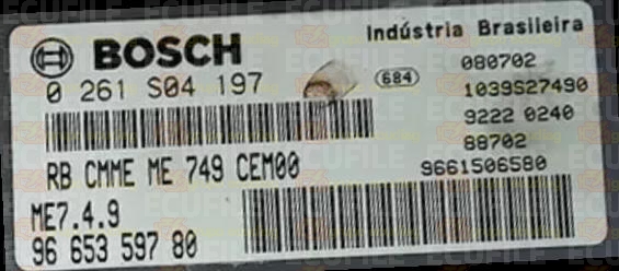 BOSCH ME7.4.9 0261S04197 PSA 9665359780 EEPROM 95320