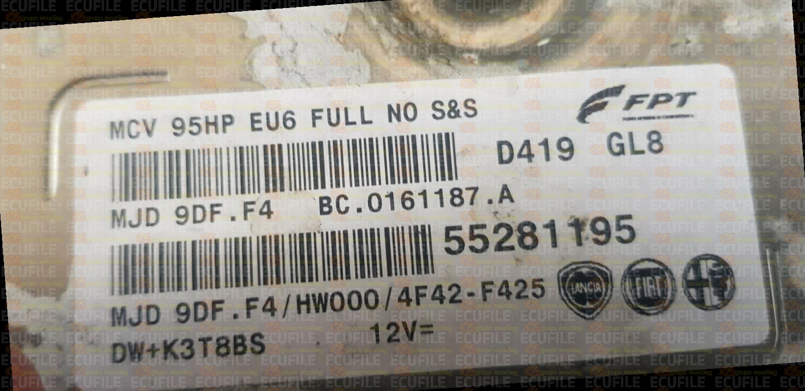 MAGNETI MARELLI MJD 9DF.F4 BC.0161187.A FIAT FIORINO III QUBO CITROEN NEMO I PEUGEOT BIPPER 1.3 JTD HDI 95HP 55281195 HW000 EEPROM 95128