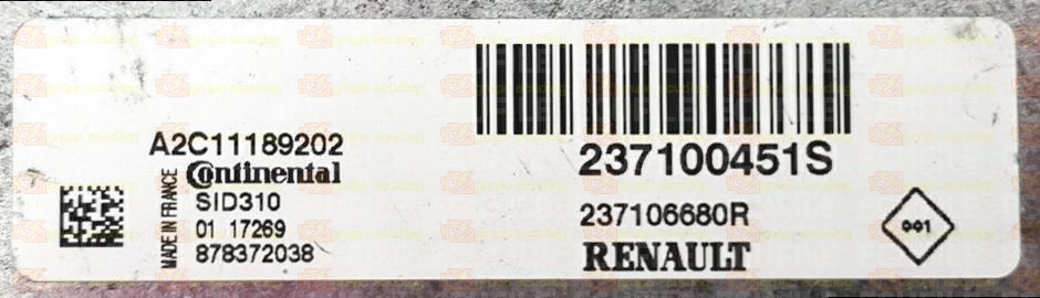 CONTINENTAL SID310 A2C11189202 RENAULT DACIA 237106680R 237100451S 