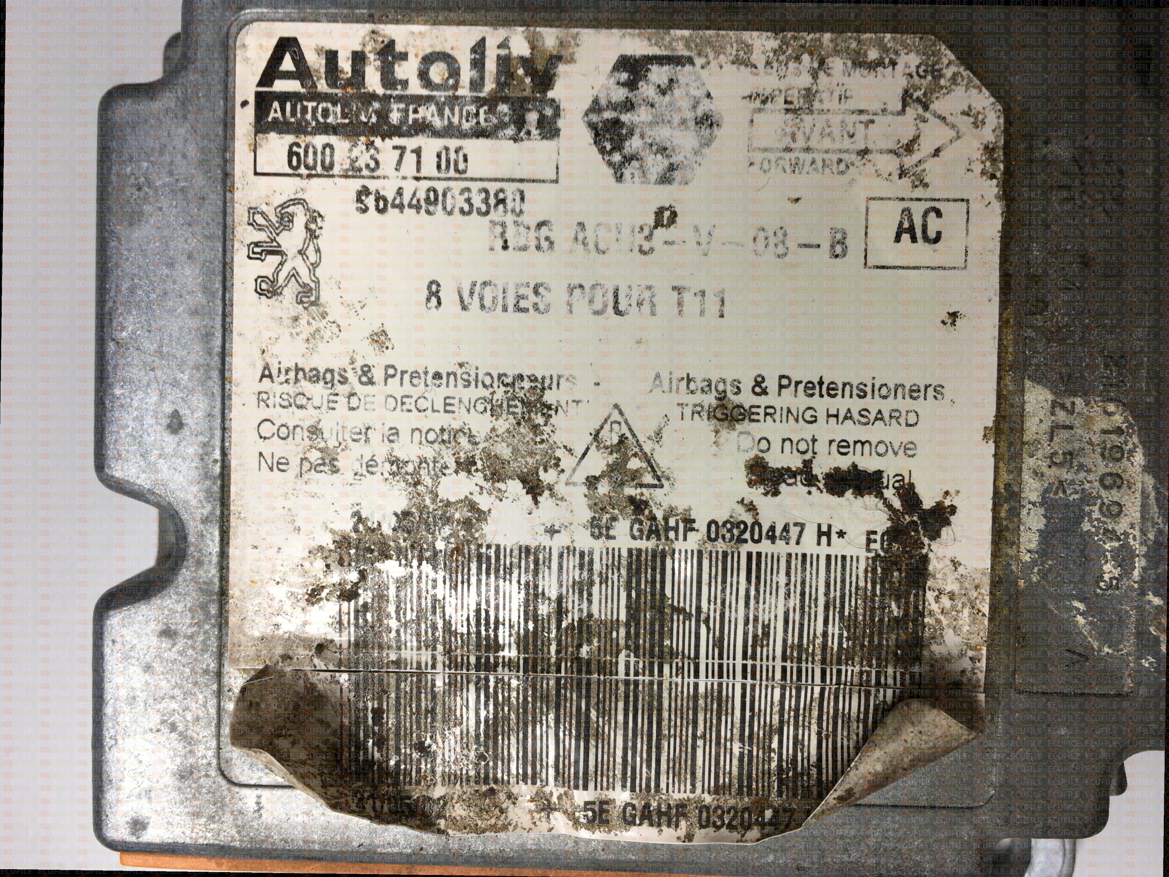 AUTOLIV 600237100 PEUGEOT 206 9644903380 AC