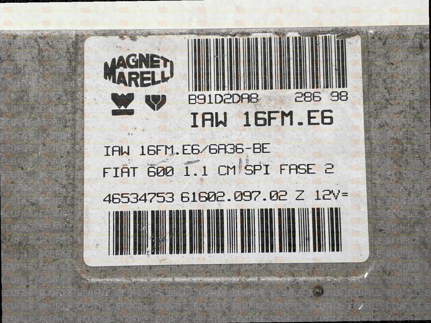 MAGNETI MARELLI IAW 16FM.E6 61602.097.02 FIAT 600 SEICENTO 1.1i 46534753 EEPROM MC68HC11F1