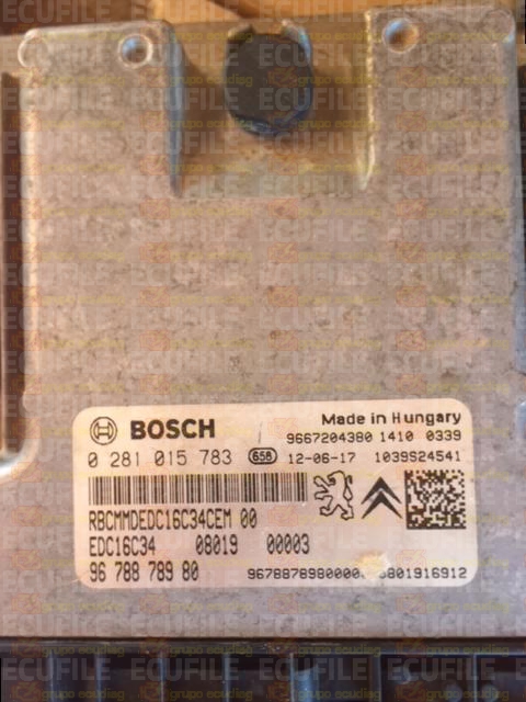 BOSCH EDC16C34-5.90 0281015783 CITROEN NEMO PEUGEOT BIPPER FIAT FIORINO 1.4 HDI JTD 68HP 9678878980 1037391748