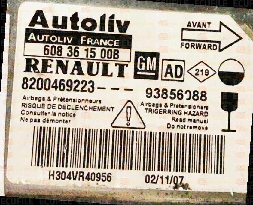 AUTOLIV 608361500B OPEL VIVARO 8200469223 93856088 AD
