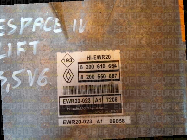 HITACHI HI-EWR20 EWR20-023 A1 7206 RENAULT GRAND ESPACE IV 3.5i V6 24V 240HP 8200550687 8200610654 EEPROM 93C66