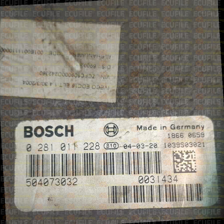BOSCH EDC16C8-1.31 0281011228 IVECO DAILY 2.8 HPI 125HP 504073032 1037368987 - H3PSWN09