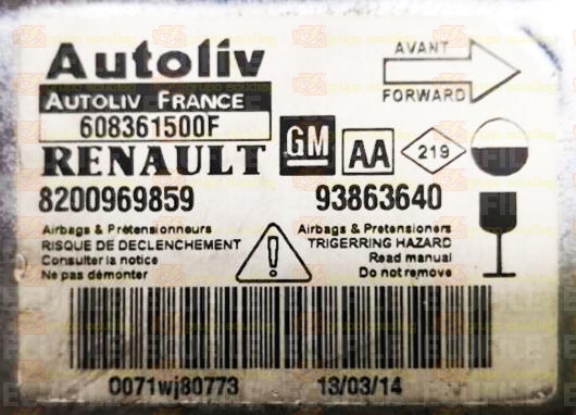 AUTOLIV 608361500F RENAULT TRAFIC II 8200969859 GM 93863640 AA EEPROM 95160