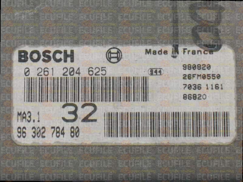 BOSCH MA3.1 0261204625 CITROEN SAXO PEUGEOT 106 1.1i 60HP 9630278480