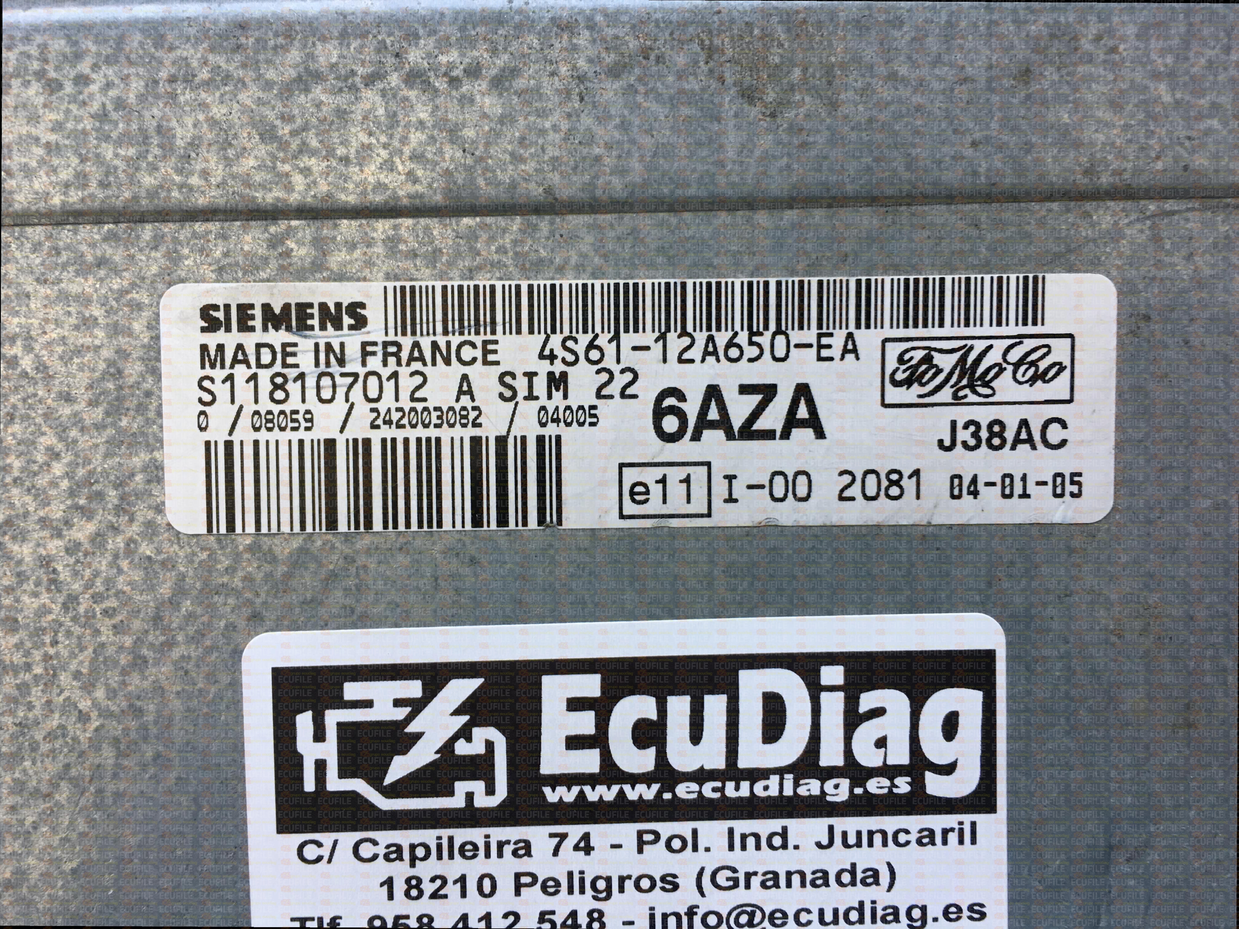 SIEMENS SIM22 S118107012A FORD FIESTA 1.4 4S61-12A650-EA 6AZA F1491D4000000