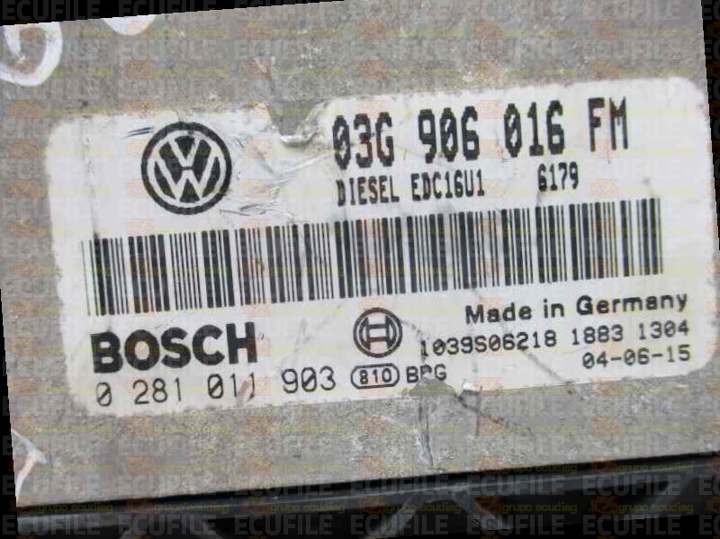 BOSCH EDC16U1-5.41 0281011903 VOLKSWAGEN GOLF V 2.0 TDI 140HP 03G906016FM 1037371096