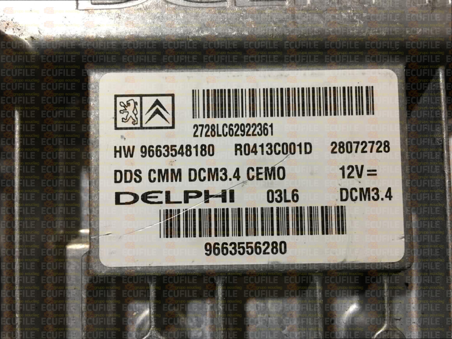 DELPHI DCM3.4 R0413C001D 28072728 CITROEN C5 PEUGEOT 407 2.0 HDI HW 9663548180 SW 9663556280 EEPROM 95320