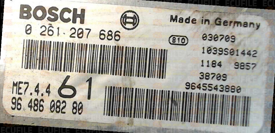 BOSCH ME7.4.4 0261207686 PSA 9648608280 EEPROM 95160