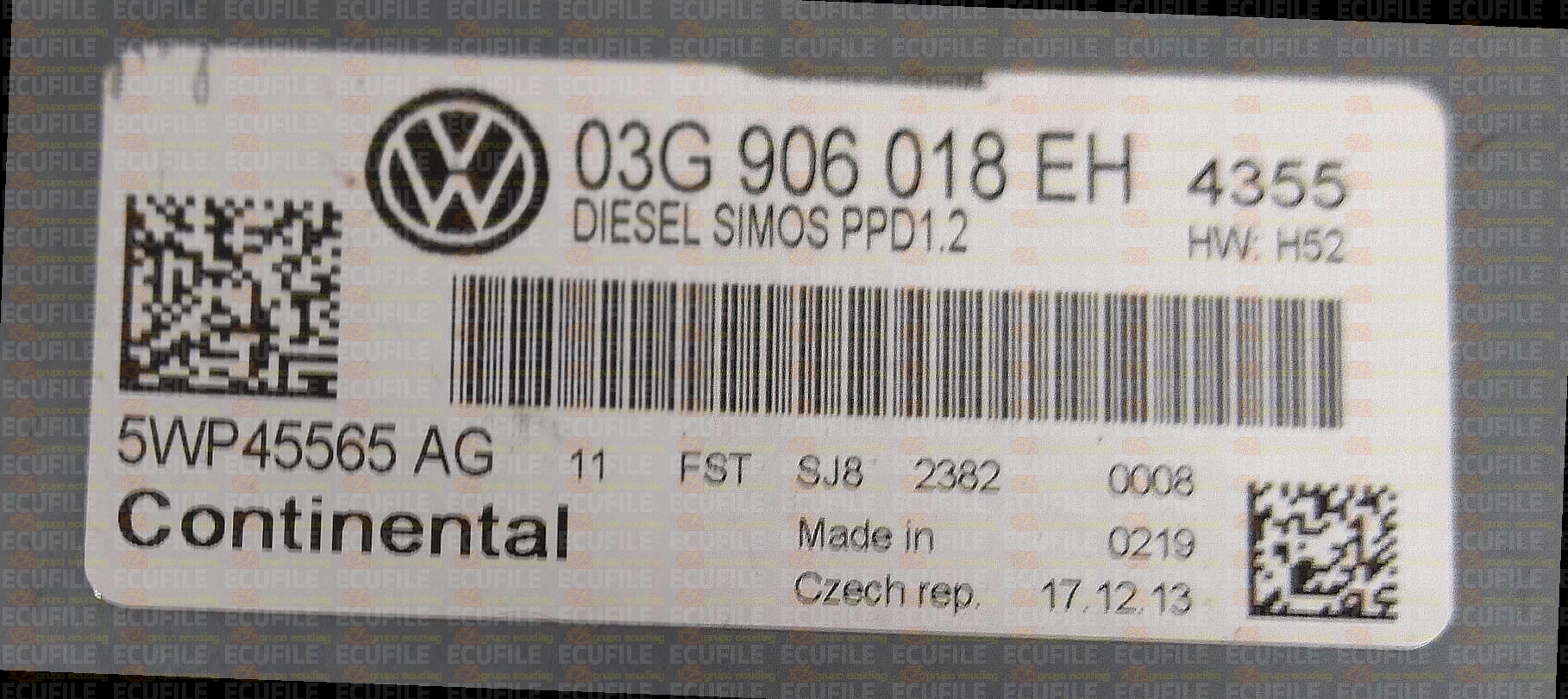 SIEMENS VDO SIMOS PPD1.2 5WP45565AG VOLKSWAGEN TOURAN II 2.0 TDI 170HP 03G906018EH 4355