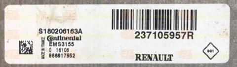 CONTINENTAL EMS3155 S180206163A RENAULT DACIA 237105957R 
