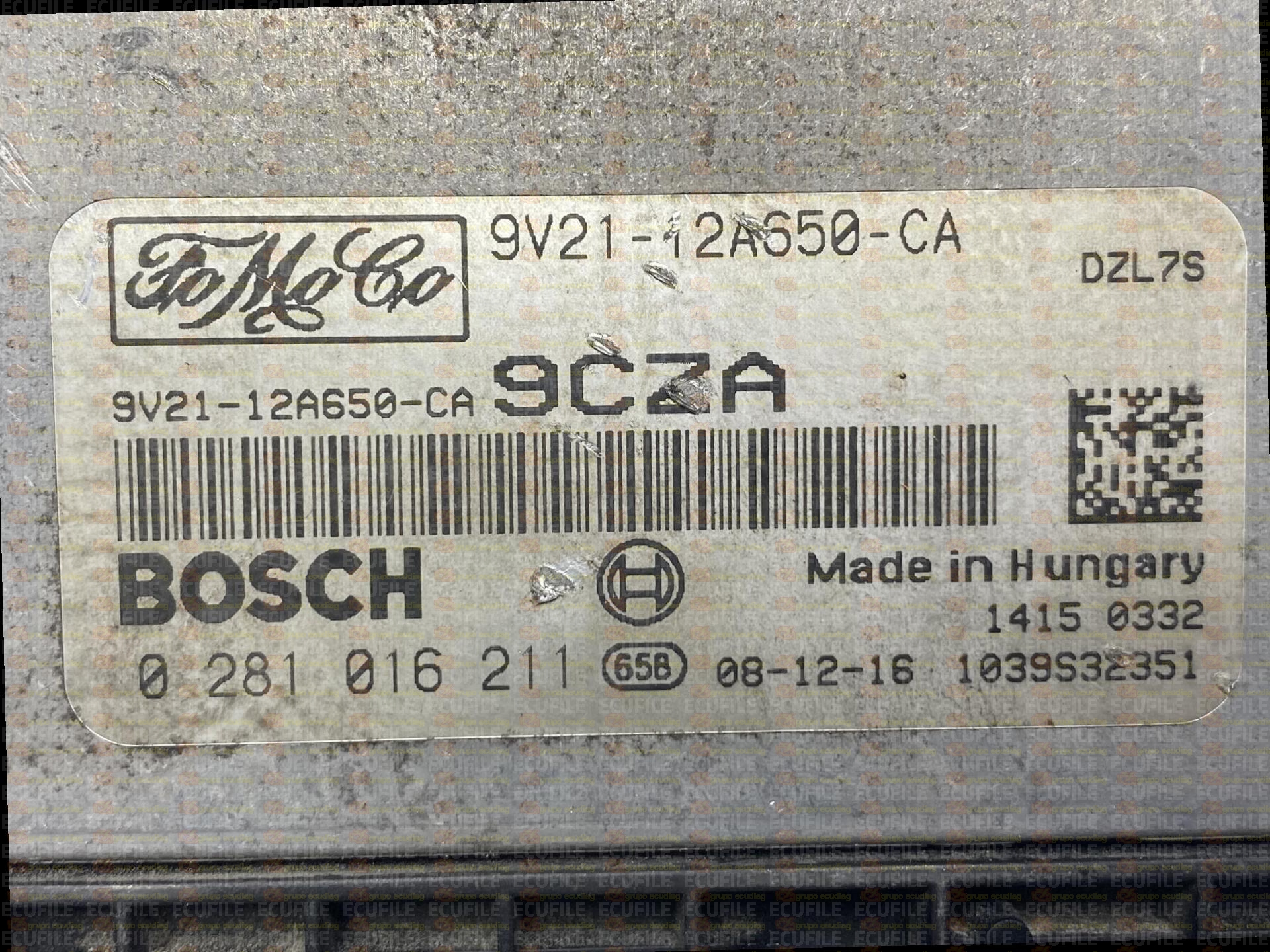 BOSCH EDC16C34-5.101 0281016211 FORD FIESTA 1.6 TDCI 75HP 9V21-12A650-CA 9CZA 1037399635