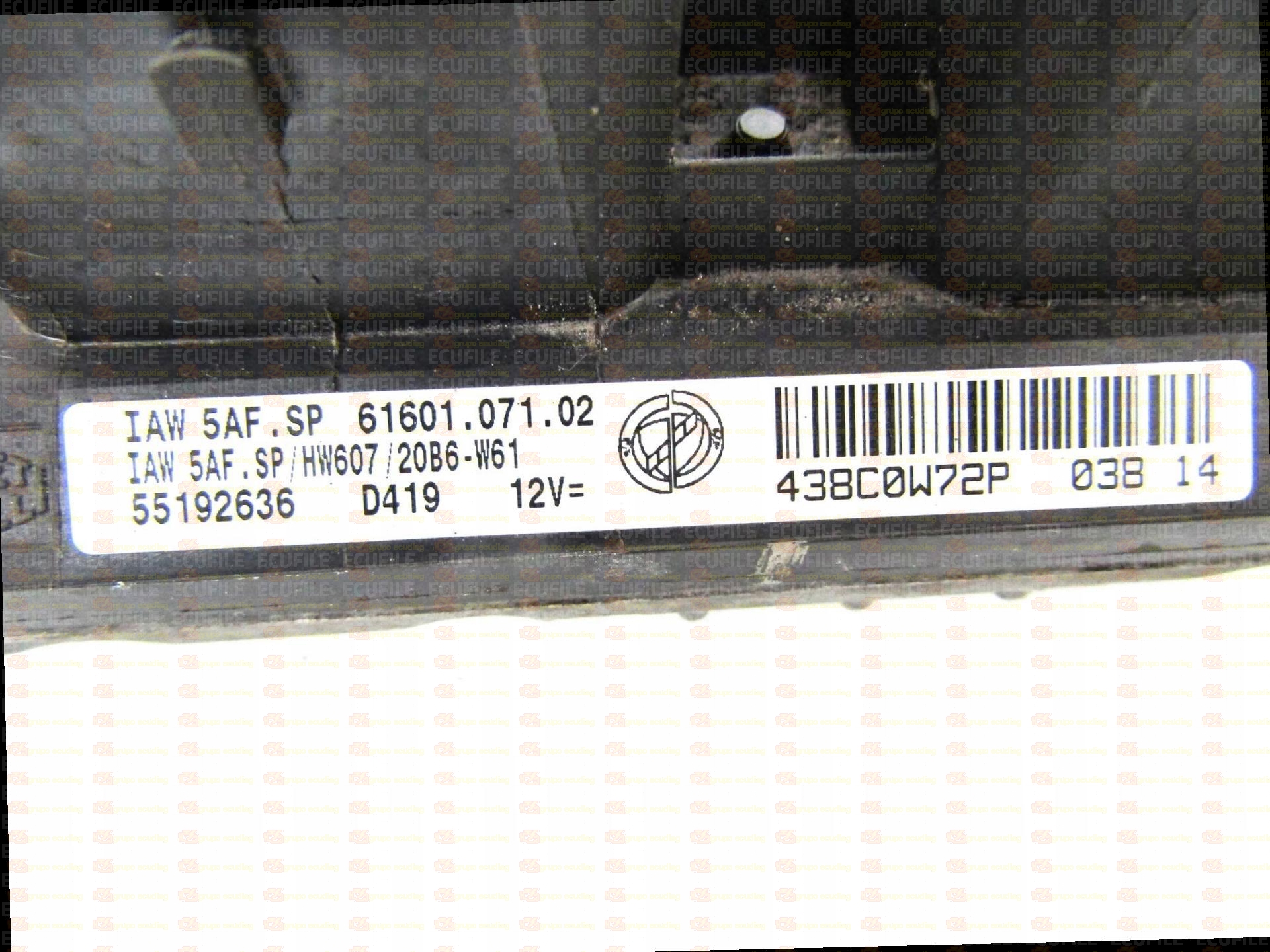 MAGNETI MARELLI IAW 5AF.SP 61601.071.02 FIAT 55192636 HW607 EEPROM 95160