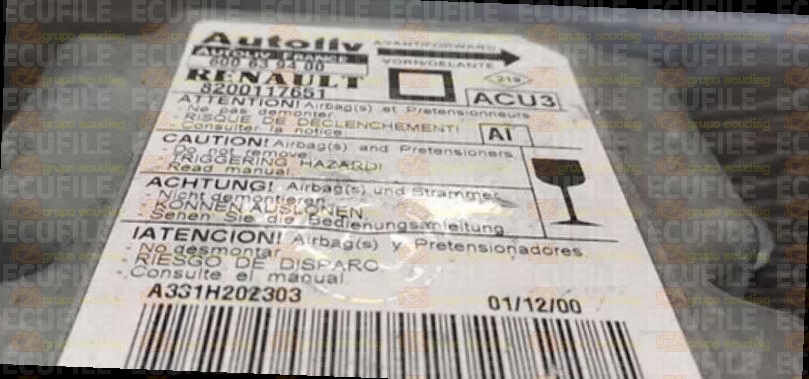AUTOLIV ACU3 600639400 RENAULT MEGANE SCENIC I 8200117651 AI EEPROM 95080