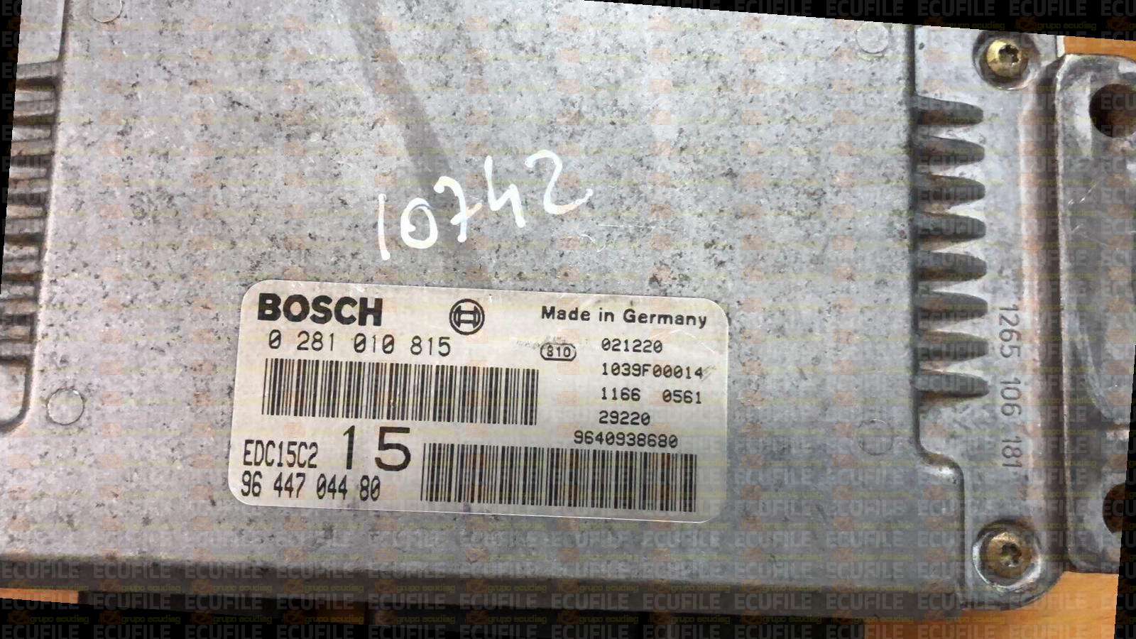 BOSCH EDC15C2-11.1 0281010815 CITROEN JUMPY PEUGEOT EXPERT FIAT SCUDO 2.0 HDI JTD 110HP 9644704480 1037353963