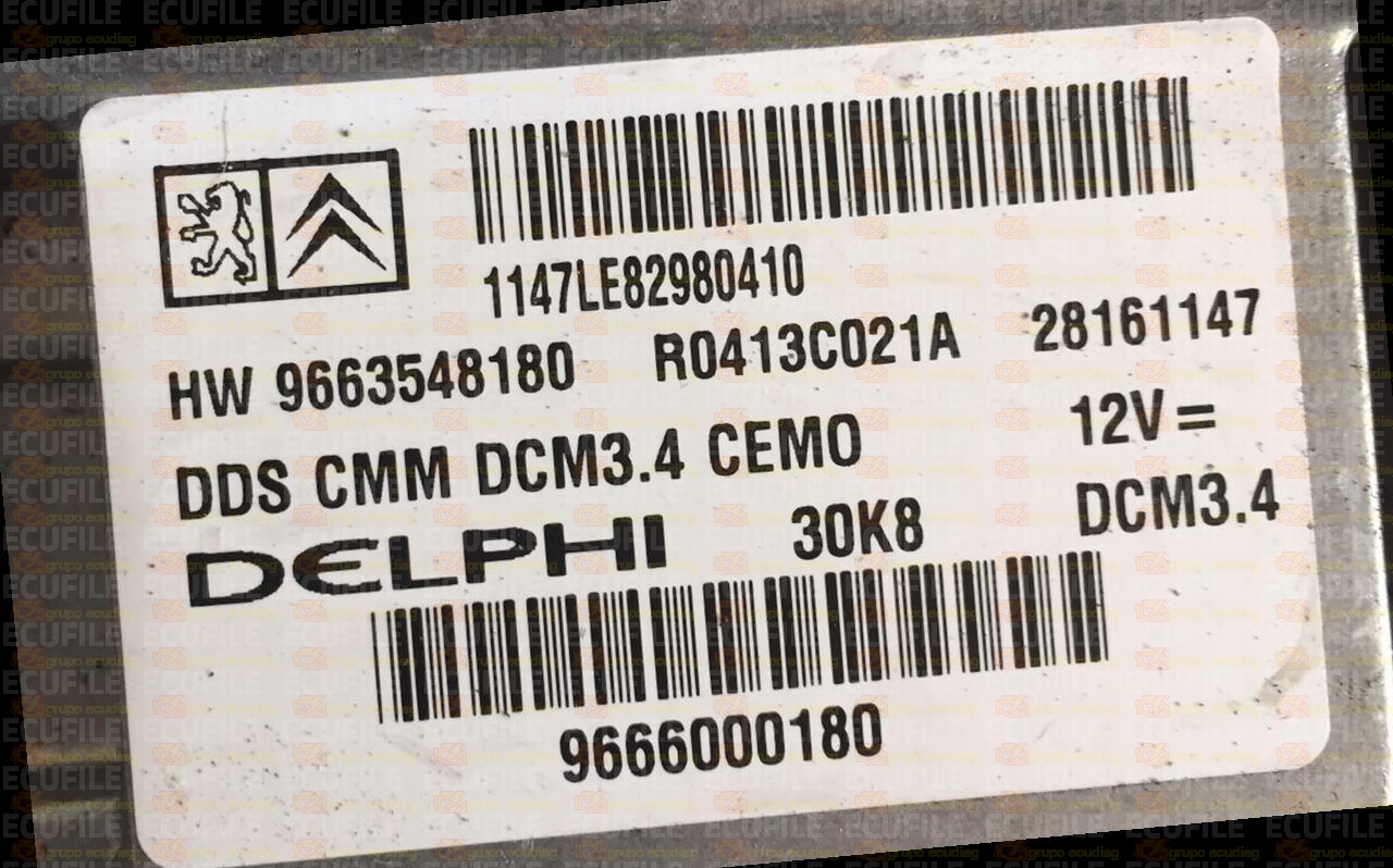 DELPHI DCM3.4 R0413C021A 28161147 CITROEN C5 PEUGEOT 407 2.0 HDI HW 9663548180 SW 9666000180 EEPROM 95320
