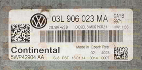 CONTINENTAL SIMOS PCR2.1 5WP42904AA VOLKSWAGEN POLO V 1.6 TDI 90HP 03L907425B 03L906023MA 9971