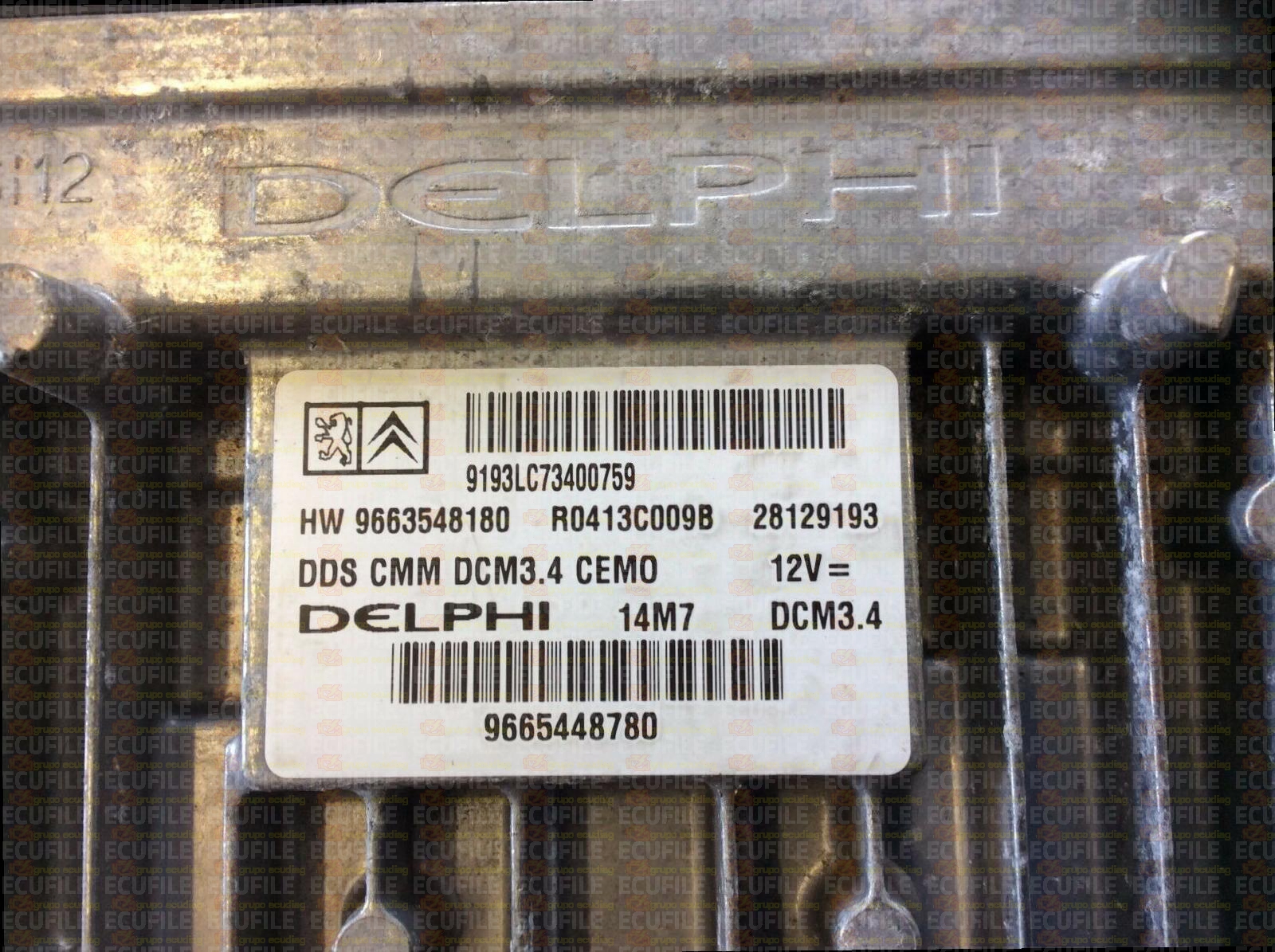 DELPHI DCM3.4 R0413C009B 28129193 CITROEN C5 PEUGOET 407 2.0 HDI HW 9663548180 SW 9665448780 EEPROM 95320