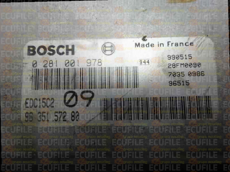 BOSCH EDC15C2-3.1 0281001978 CITROEN XANTIA PEUGEOT 406 2.0 HDI 90HP 9635157280 1037359083
