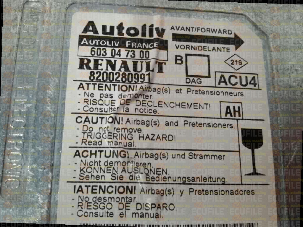 AUTOLIV 603047300 RENAULT MEGANE 8200280991 AH